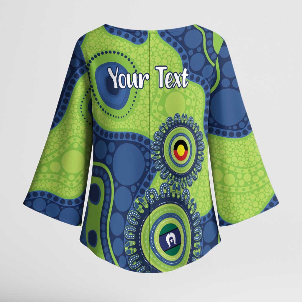 Canberra Raiders NAIDOC Week 2026 Personalised Kimono Sleeve Blouse 50 Years of Deadly Aboriginal Art