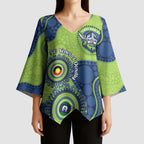 Canberra Raiders NAIDOC Week 2026 Personalised Kimono Sleeve Blouse 50 Years of Deadly Aboriginal Art