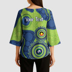 Canberra Raiders NAIDOC Week 2026 Personalised Kimono Sleeve Blouse 50 Years of Deadly Aboriginal Art