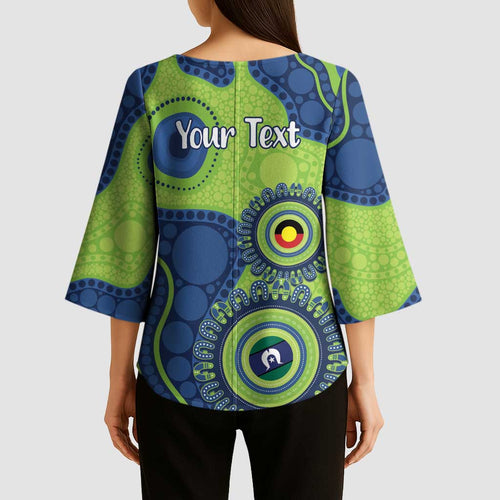 Canberra Raiders NAIDOC Week 2026 Personalised Kimono Sleeve Blouse 50 Years of Deadly Aboriginal Art