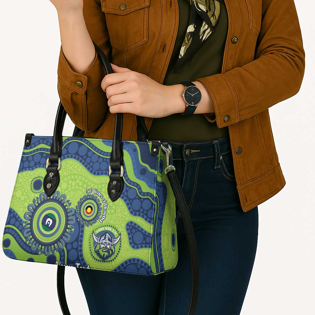 Canberra Raiders NAIDOC Week 2026 Personalised Leather Bag 50 Years of Deadly Aboriginal Art