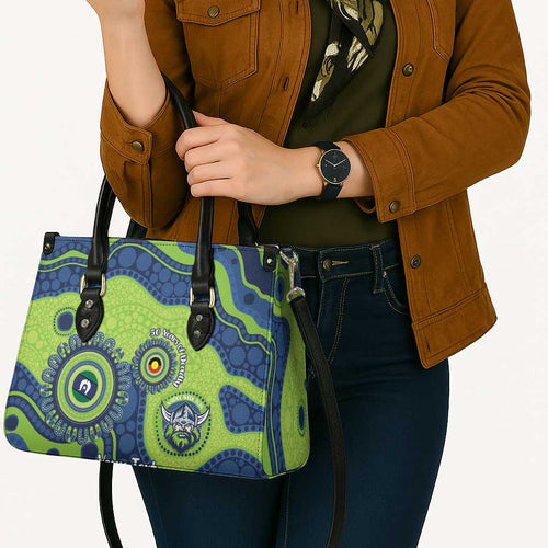 Canberra Raiders NAIDOC Week 2026 Personalised Leather Bag 50 Years of Deadly Aboriginal Art