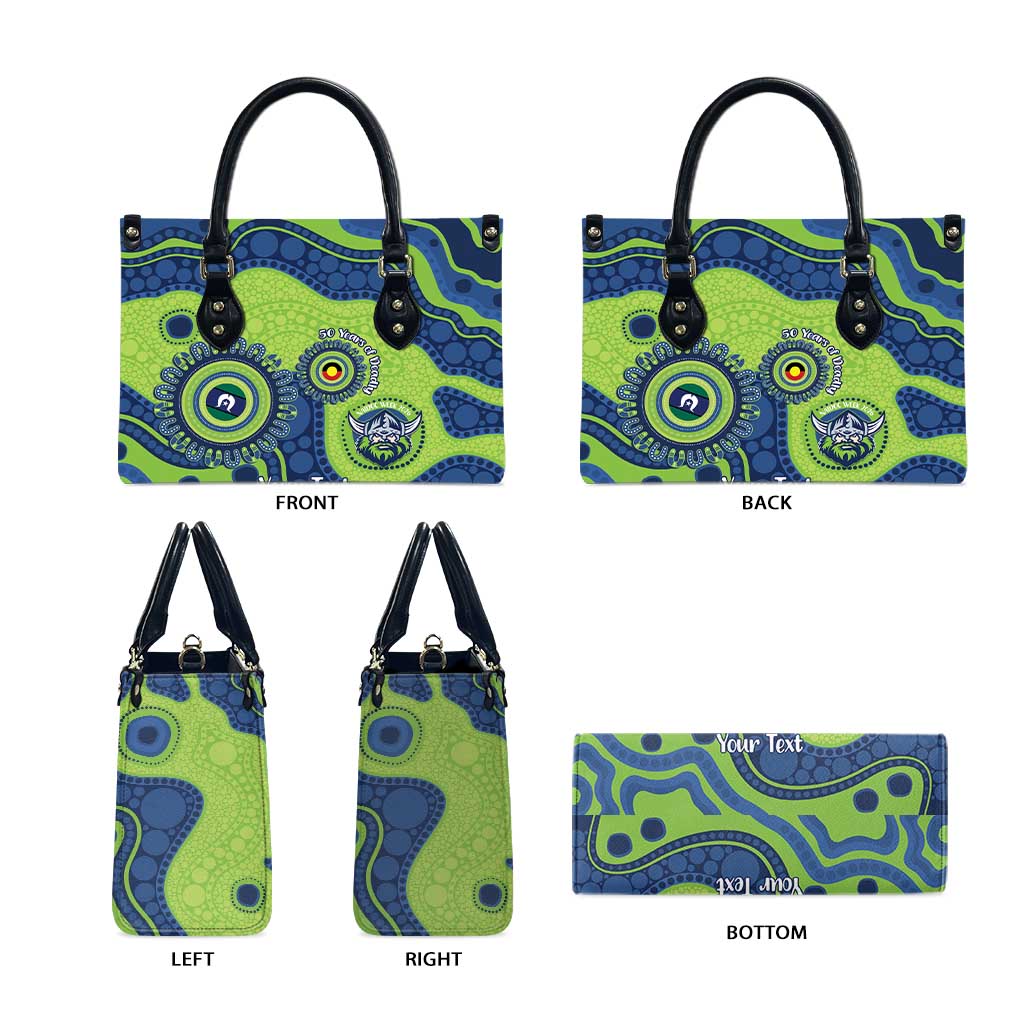 Canberra Raiders NAIDOC Week 2026 Personalised Leather Bag 50 Years of Deadly Aboriginal Art