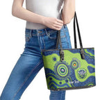 Canberra Raiders NAIDOC Week 2026 Personalised Leather Tote Bag 50 Years of Deadly Aboriginal Art