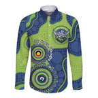 Canberra Raiders NAIDOC Week 2026 Personalised Long Sleeve Button Shirt 50 Years of Deadly Aboriginal Art
