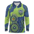 Canberra Raiders NAIDOC Week 2026 Personalised Long Sleeve Polo Shirt 50 Years of Deadly Aboriginal Art