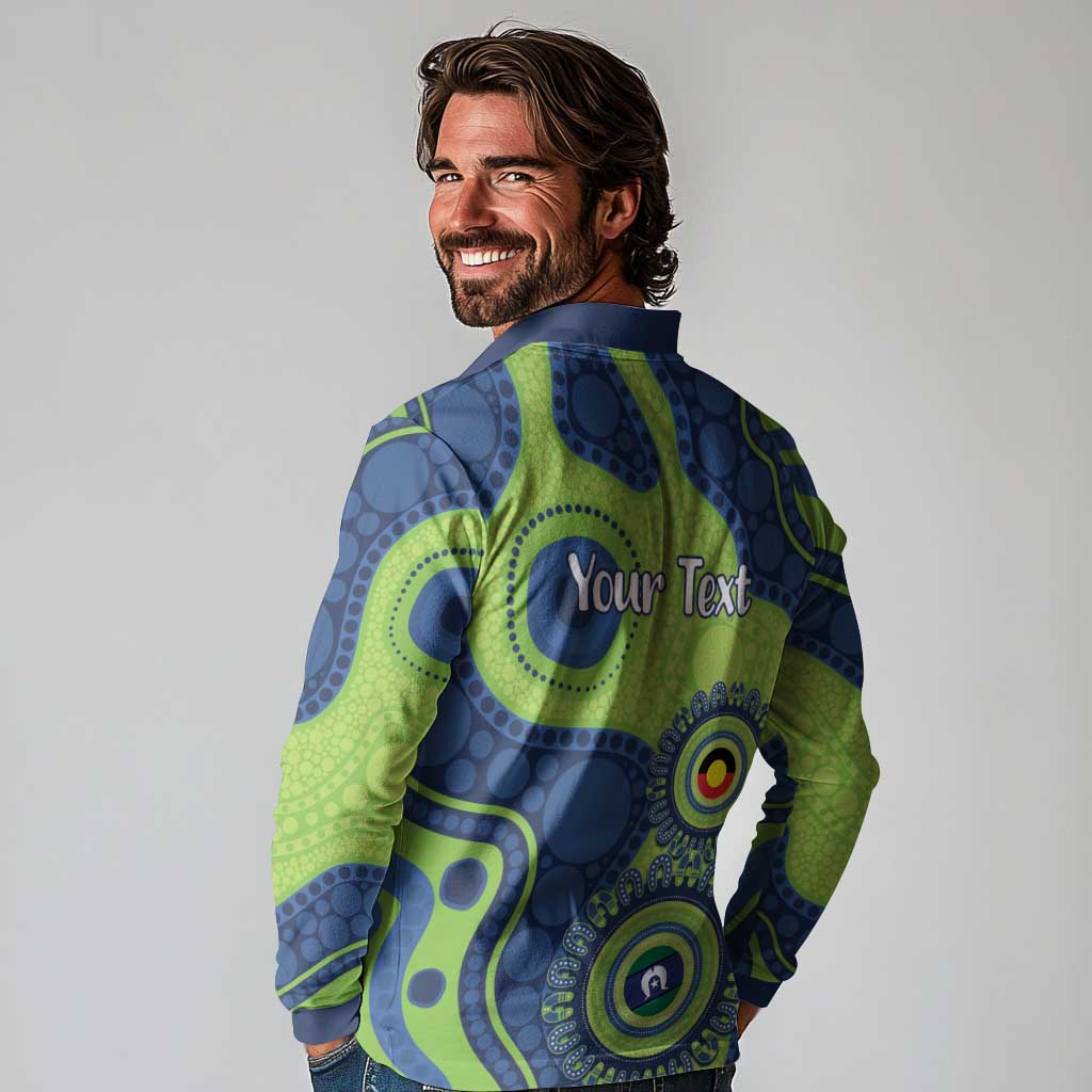 Canberra Raiders NAIDOC Week 2026 Personalised Long Sleeve Polo Shirt 50 Years of Deadly Aboriginal Art