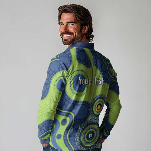 Canberra Raiders NAIDOC Week 2026 Personalised Long Sleeve Polo Shirt 50 Years of Deadly Aboriginal Art