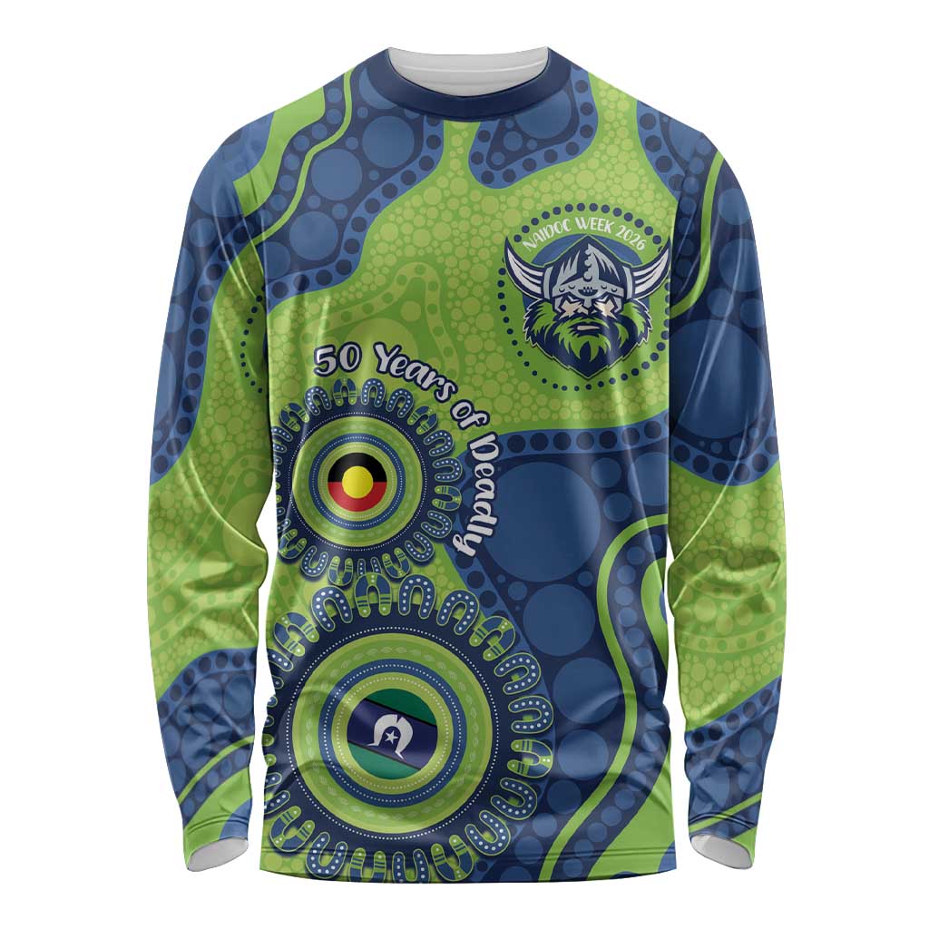 Canberra Raiders NAIDOC Week 2026 Personalised Long Sleeve Shirt 50 Years of Deadly Aboriginal Art