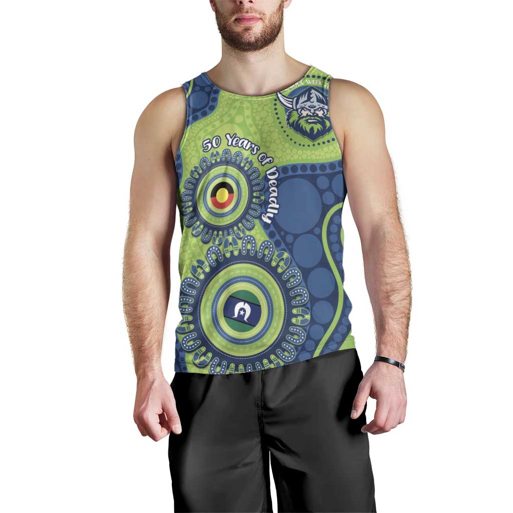 Canberra Raiders NAIDOC Week 2026 Personalised Men Tank Top 50 Years of Deadly Aboriginal Art