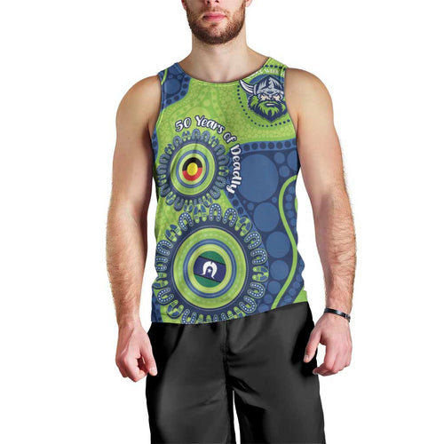 Canberra Raiders NAIDOC Week 2026 Personalised Men Tank Top 50 Years of Deadly Aboriginal Art