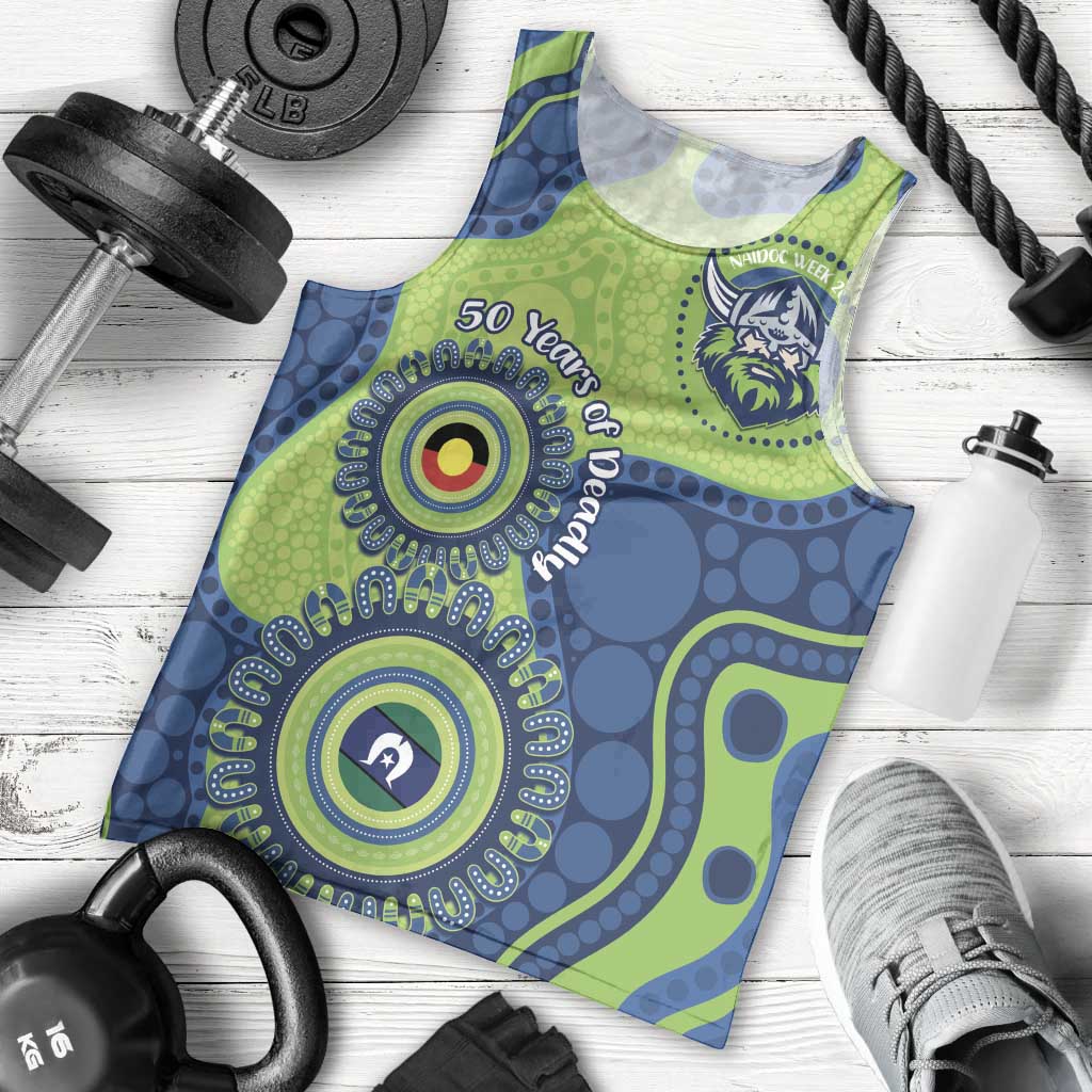 Canberra Raiders NAIDOC Week 2026 Personalised Men Tank Top 50 Years of Deadly Aboriginal Art