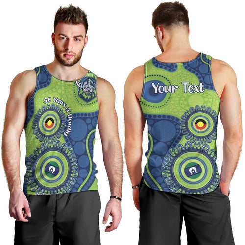 Canberra Raiders NAIDOC Week 2026 Personalised Men Tank Top 50 Years of Deadly Aboriginal Art