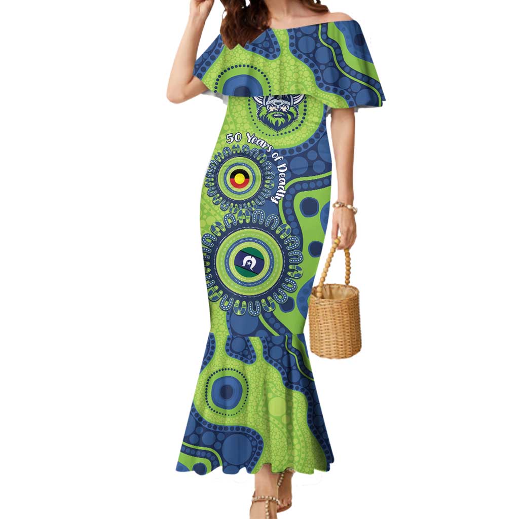 Canberra Raiders NAIDOC Week 2026 Personalised Mermaid Dress 50 Years of Deadly Aboriginal Art