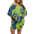 Canberra Raiders NAIDOC Week 2026 Personalised Off Shoulder Short Dress 50 Years of Deadly Aboriginal Art