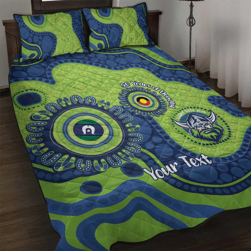 Canberra Raiders NAIDOC Week 2026 Personalised Quilt Bed Set 50 Years of Deadly Aboriginal Art