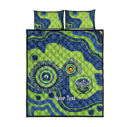 Canberra Raiders NAIDOC Week 2026 Personalised Quilt Bed Set 50 Years of Deadly Aboriginal Art