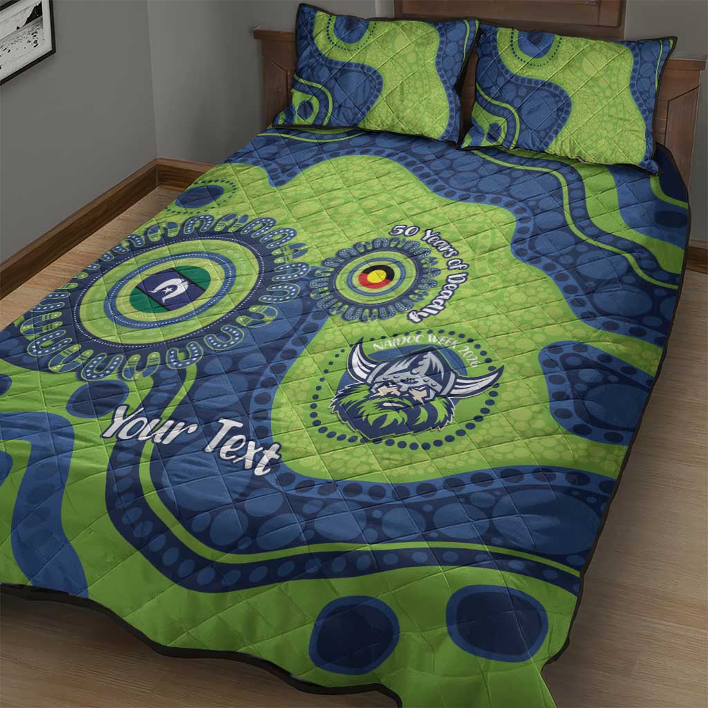 Canberra Raiders NAIDOC Week 2026 Personalised Quilt Bed Set 50 Years of Deadly Aboriginal Art
