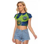 Canberra Raiders NAIDOC Week 2026 Personalised Raglan Cropped T Shirt 50 Years of Deadly Aboriginal Art