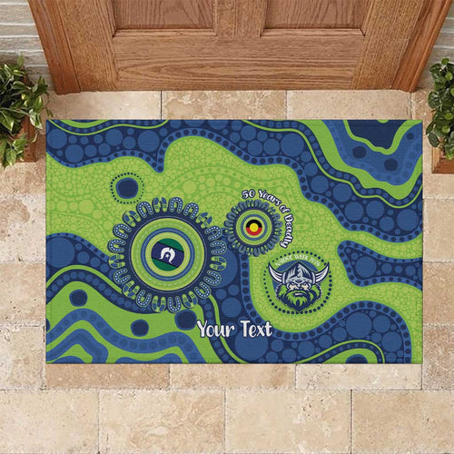 Canberra Raiders NAIDOC Week 2026 Personalised Rubber Doormat 50 Years of Deadly Aboriginal Art