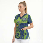 Canberra Raiders NAIDOC Week 2026 Personalised Scrub Top 50 Years of Deadly Aboriginal Art