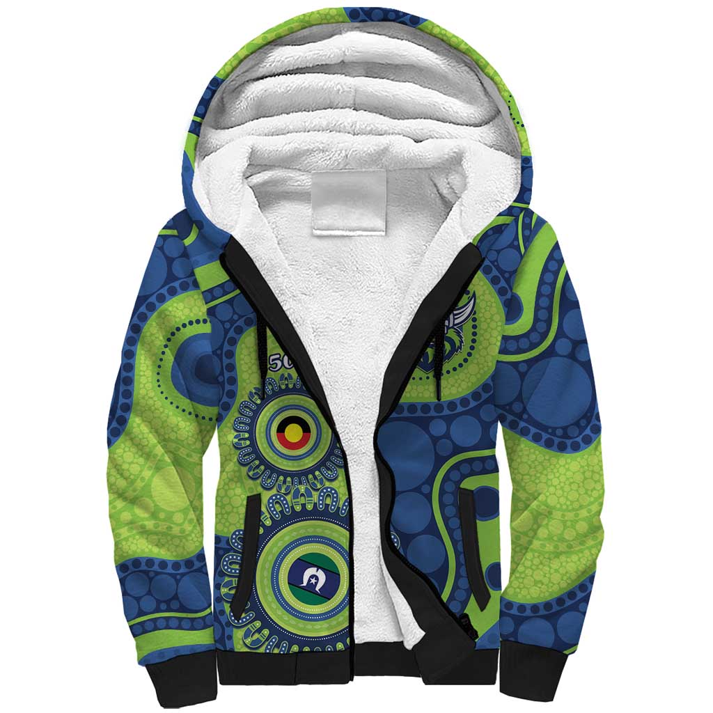 Canberra Raiders NAIDOC Week 2026 Personalised Sherpa Hoodie 50 Years of Deadly Aboriginal Art