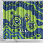 Canberra Raiders NAIDOC Week 2026 Personalised Shower Curtain 50 Years of Deadly Aboriginal Art