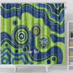 Canberra Raiders NAIDOC Week 2026 Personalised Shower Curtain 50 Years of Deadly Aboriginal Art