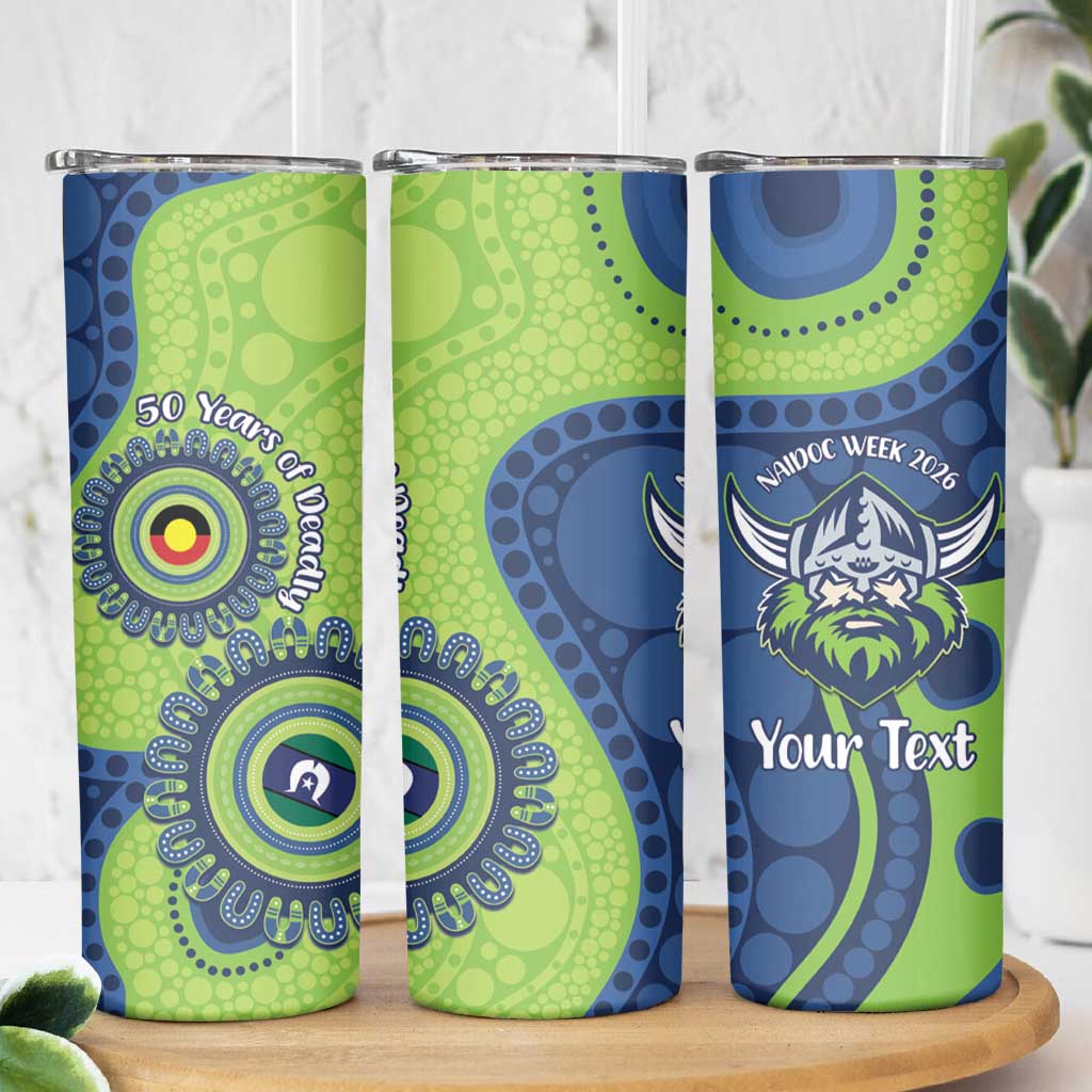 Canberra Raiders NAIDOC Week 2026 Personalised Skinny Tumbler 50 Years of Deadly Aboriginal Art