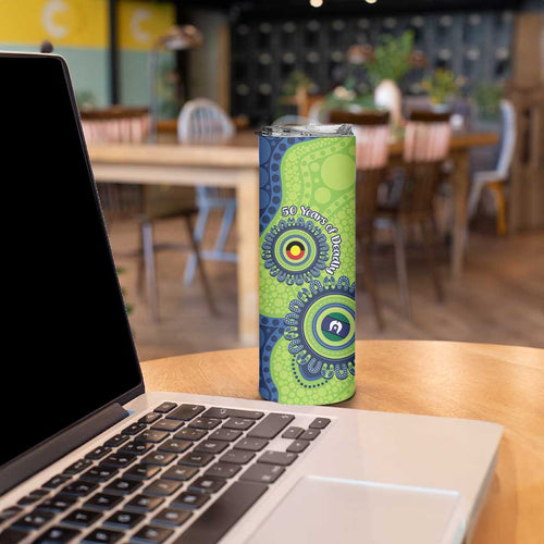 Canberra Raiders NAIDOC Week 2026 Personalised Skinny Tumbler 50 Years of Deadly Aboriginal Art