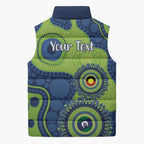 Canberra Raiders NAIDOC Week 2026 Personalised Sleeveless Puffer Jacket 50 Years of Deadly Aboriginal Art