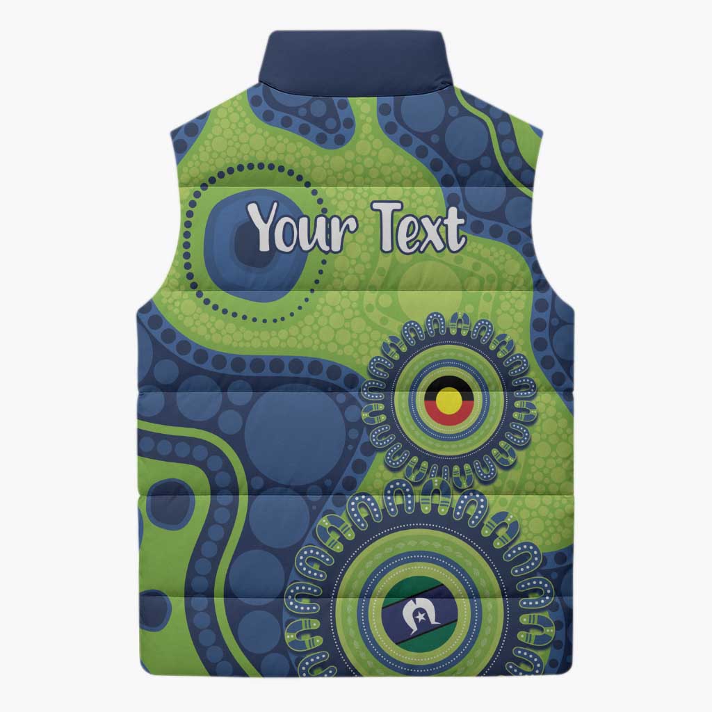 Canberra Raiders NAIDOC Week 2026 Personalised Sleeveless Puffer Jacket 50 Years of Deadly Aboriginal Art