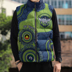 Canberra Raiders NAIDOC Week 2026 Personalised Sleeveless Puffer Jacket 50 Years of Deadly Aboriginal Art