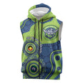 Canberra Raiders NAIDOC Week 2026 Personalised Sleeveless Zip Hoodie 50 Years of Deadly Aboriginal Art