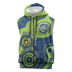 Canberra Raiders NAIDOC Week 2026 Personalised Sleeveless Zip Hoodie 50 Years of Deadly Aboriginal Art