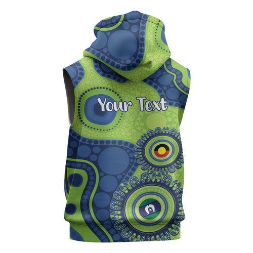 Canberra Raiders NAIDOC Week 2026 Personalised Sleeveless Zip Hoodie 50 Years of Deadly Aboriginal Art