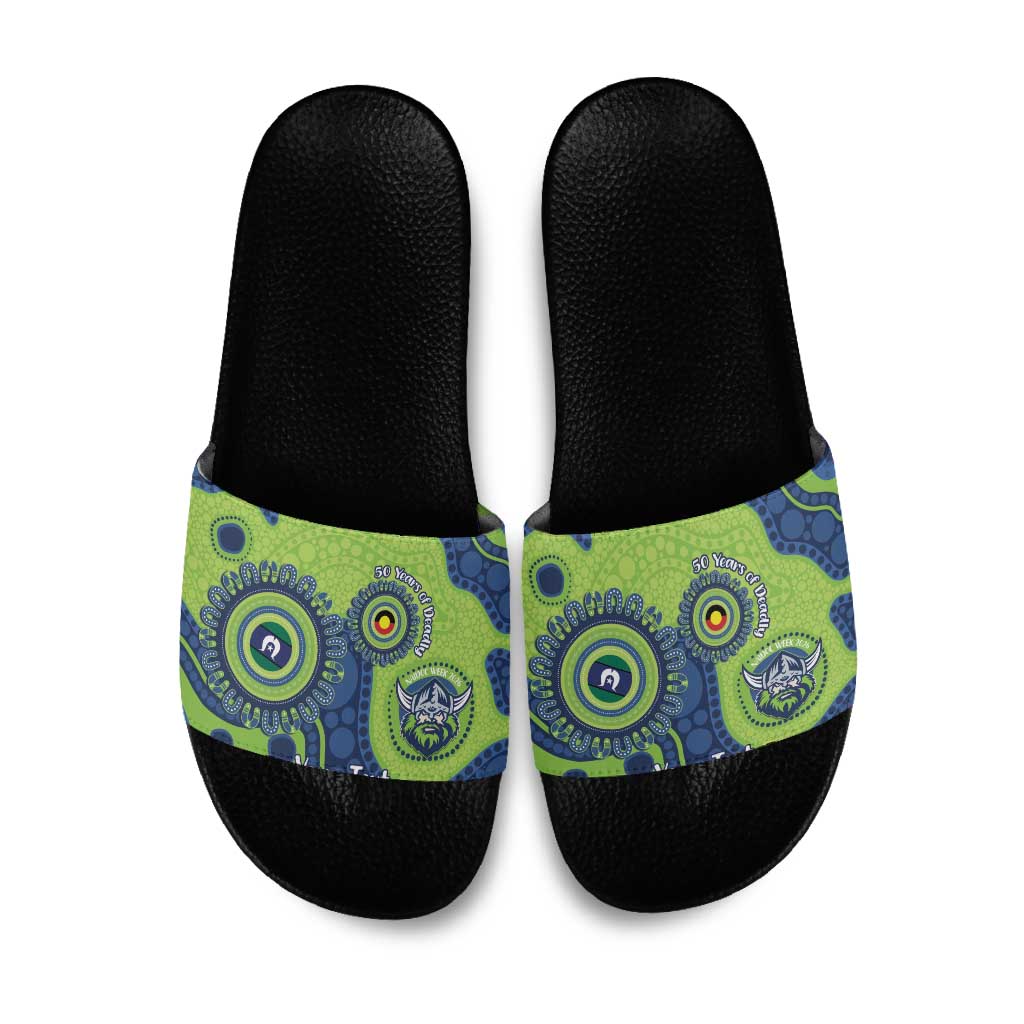 Canberra Raiders NAIDOC Week 2026 Personalised Slide Sandals 50 Years of Deadly Aboriginal Art