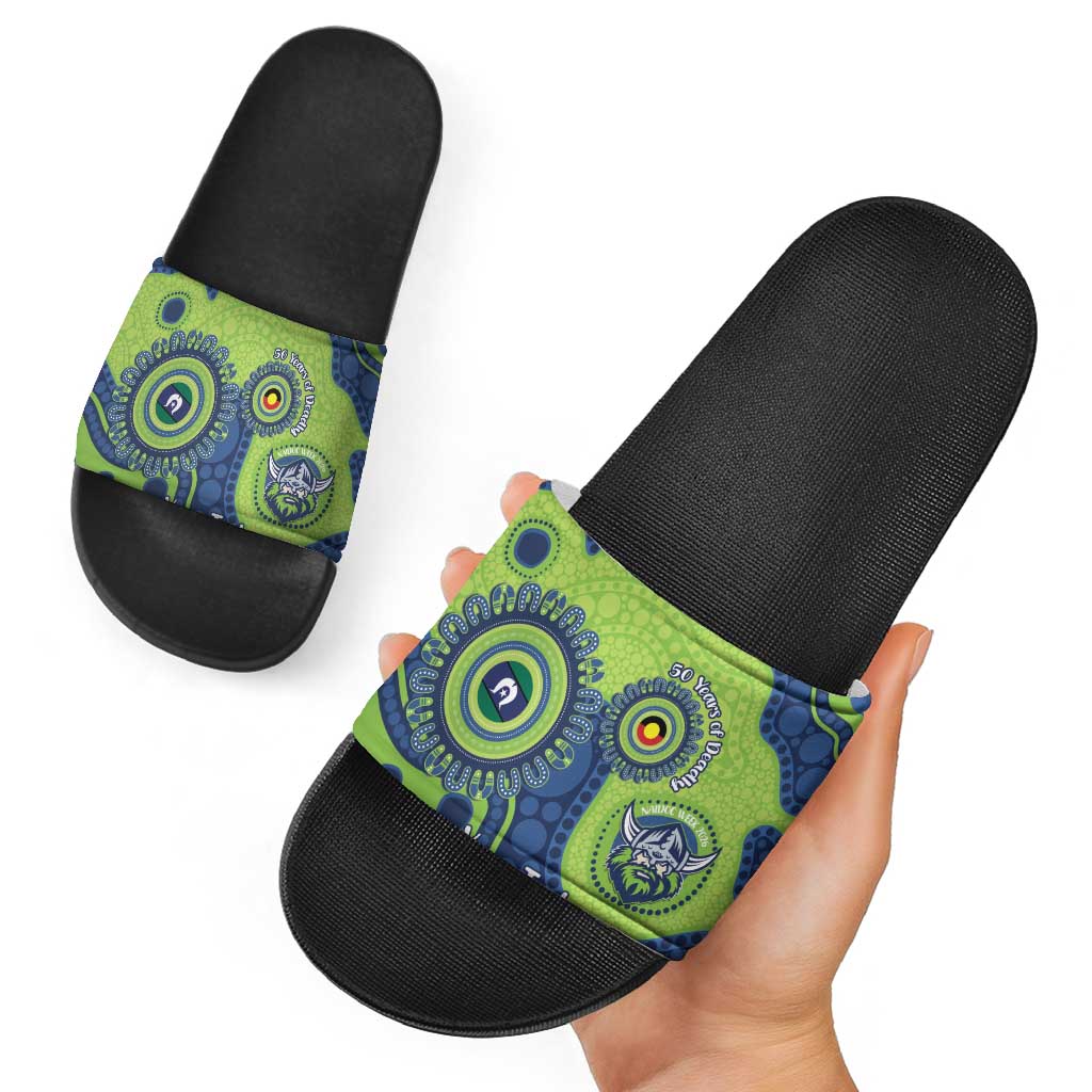 Canberra Raiders NAIDOC Week 2026 Personalised Slide Sandals 50 Years of Deadly Aboriginal Art