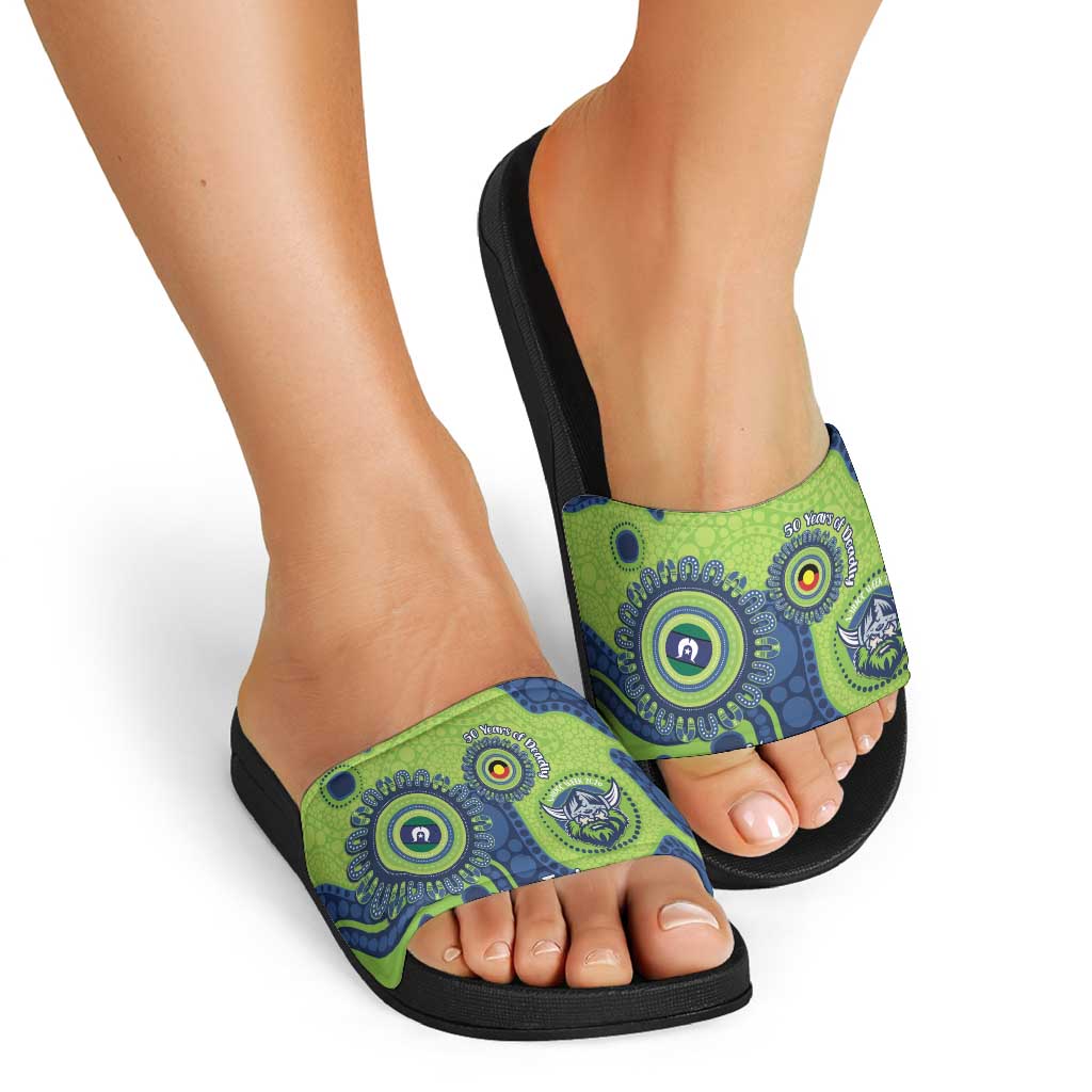 Canberra Raiders NAIDOC Week 2026 Personalised Slide Sandals 50 Years of Deadly Aboriginal Art