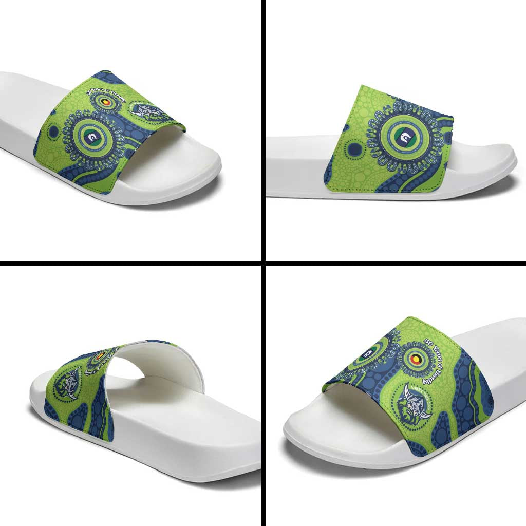 Canberra Raiders NAIDOC Week 2026 Personalised Slide Sandals 50 Years of Deadly Aboriginal Art