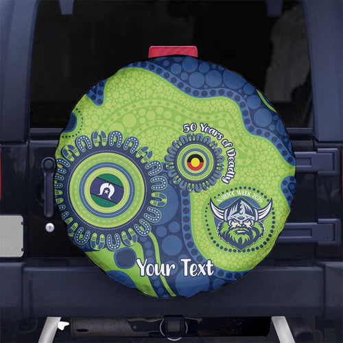 Canberra Raiders NAIDOC Week 2026 Personalised Spare Tire Cover 50 Years of Deadly Aboriginal Art