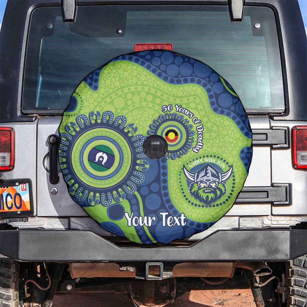 Canberra Raiders NAIDOC Week 2026 Personalised Spare Tire Cover 50 Years of Deadly Aboriginal Art