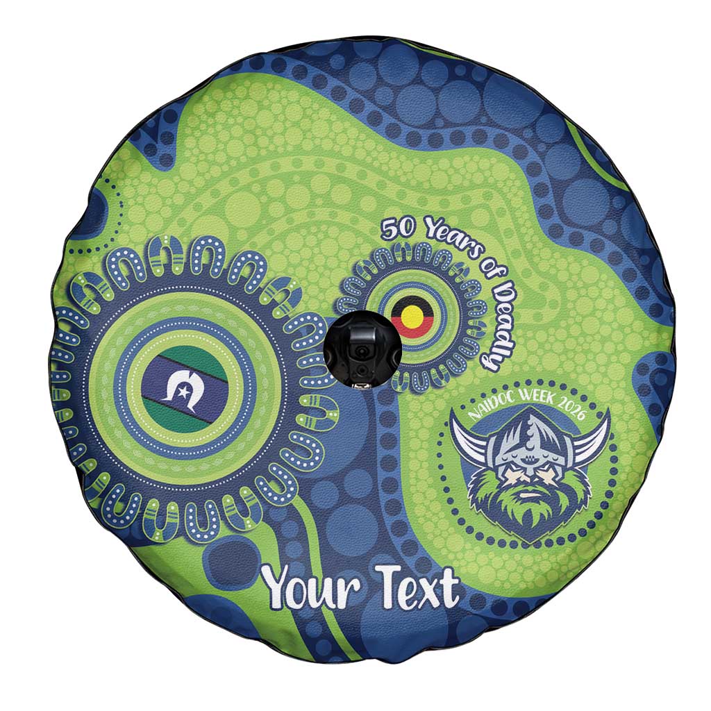 Canberra Raiders NAIDOC Week 2026 Personalised Spare Tire Cover 50 Years of Deadly Aboriginal Art