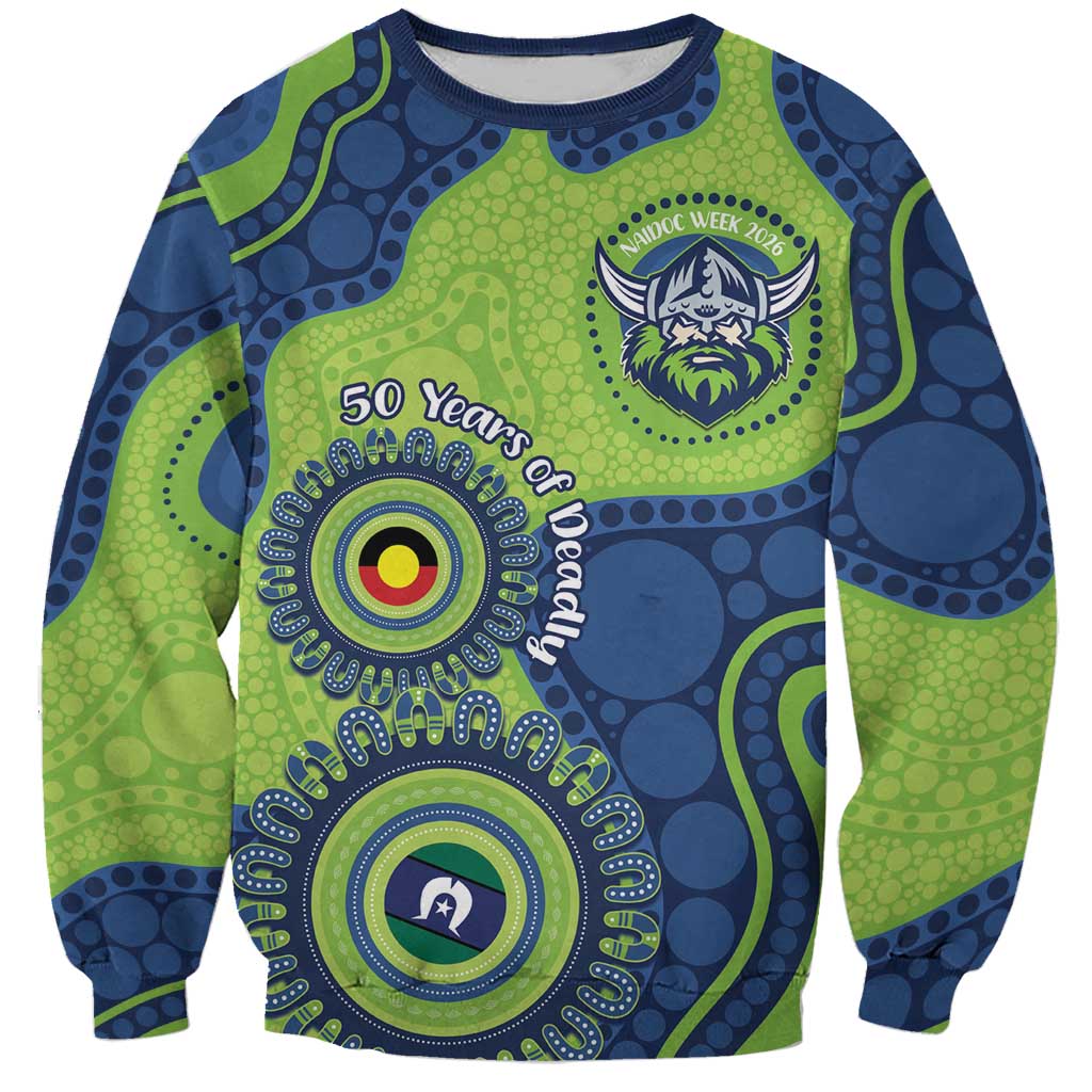 Canberra Raiders NAIDOC Week 2026 Personalised Sweatshirt 50 Years of Deadly Aboriginal Art