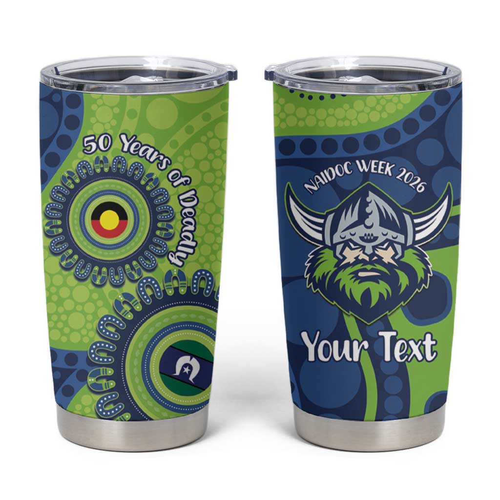 Canberra Raiders NAIDOC Week 2026 Personalised Tumbler Cup 50 Years of Deadly Aboriginal Art