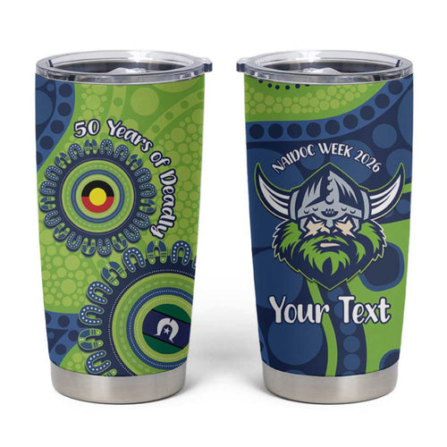 Canberra Raiders NAIDOC Week 2026 Personalised Tumbler Cup 50 Years of Deadly Aboriginal Art