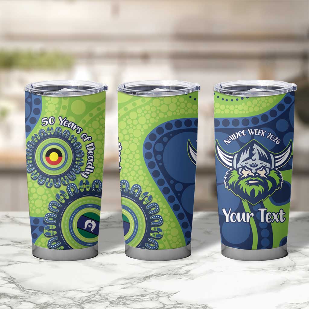 Canberra Raiders NAIDOC Week 2026 Personalised Tumbler Cup 50 Years of Deadly Aboriginal Art