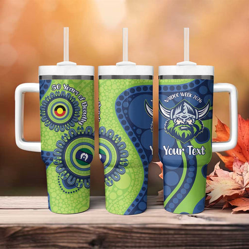 Canberra Raiders NAIDOC Week 2026 Personalised Tumbler With Handle 50 Years of Deadly Aboriginal Art
