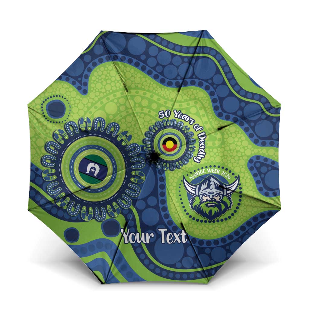 Canberra Raiders NAIDOC Week 2026 Personalised Umbrella 50 Years of Deadly Aboriginal Art