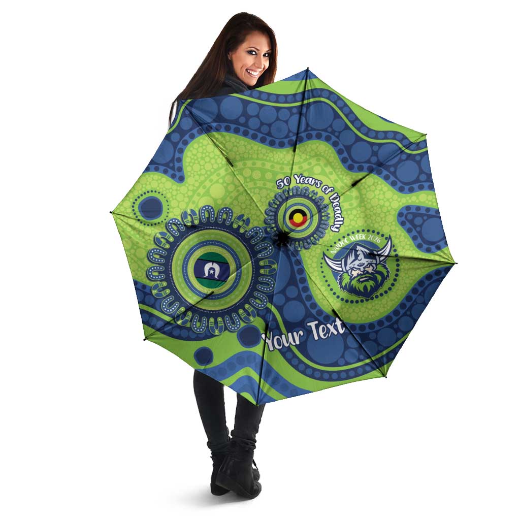 Canberra Raiders NAIDOC Week 2026 Personalised Umbrella 50 Years of Deadly Aboriginal Art
